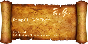 Rimpfl Gábor névjegykártya